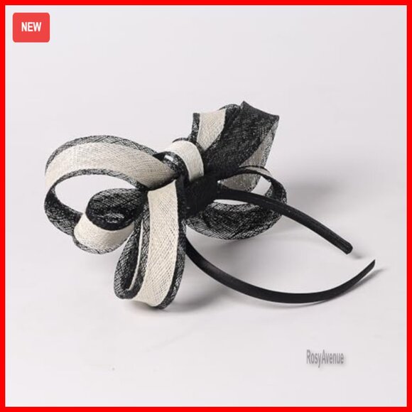 Sinamay Derby Hat with Bow for Formal Events and Tea Parties